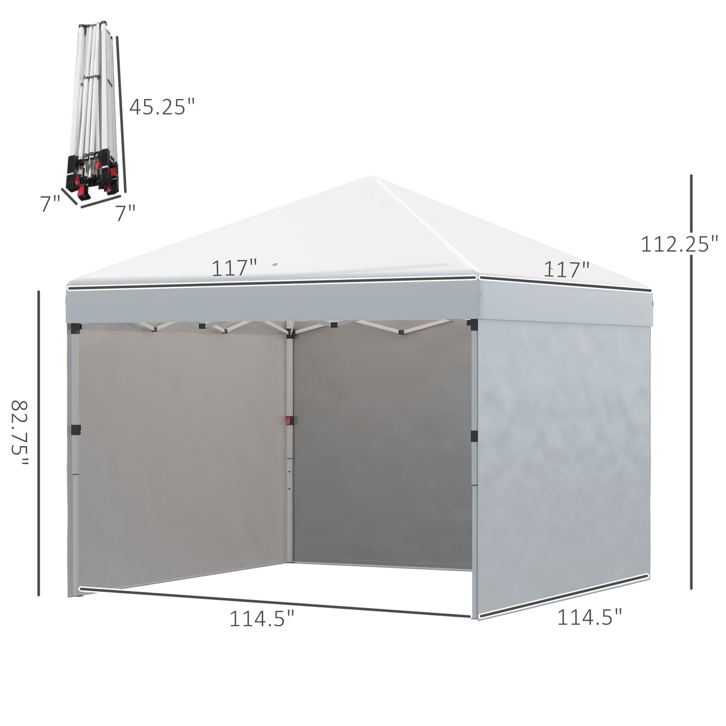10' X 10' Pop Up Canopy Tent With 3 Sidewalls, Leg Weight Bags And Carry Bag, Height Adjustable, Instant Party Tent Event Shelter Gazebo For Garden, Patio, Cream